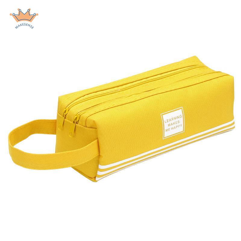 

Kreatif Double-layer Kapasitas Besar Tas Pena Portabel Tas Alat Tulis Ritsleting Kain Oxford Sederhana MK