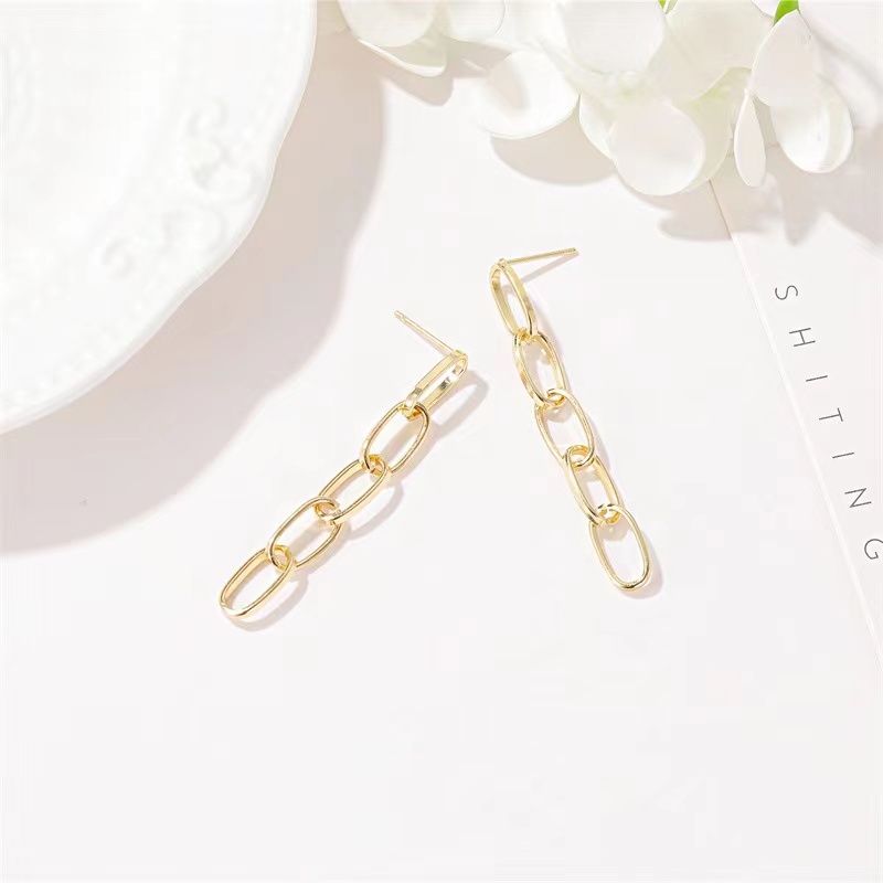 Anting Tusuk Retro Panjang Rumbai Rantai Fashion Earrings Korean Import