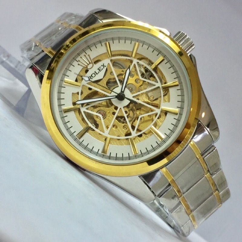 Jam Tangan Pria Otomatis Skeleton Rolex Big Chain Star