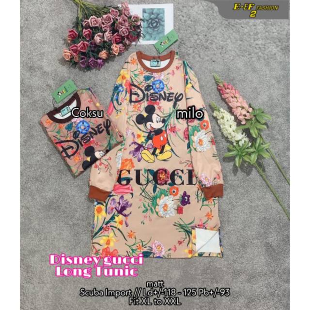 Disney gucci long tunik/scuba import/ld118-125/pb93 fit to XL