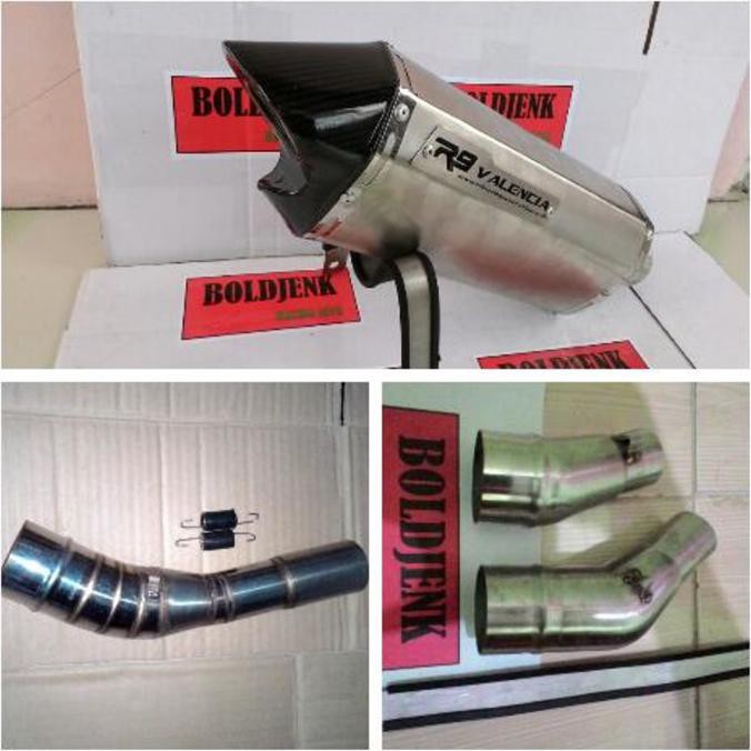 DISKON Knalpot racing R9 valencia Slip on NINJA250/CBR/R25 dll HOT
