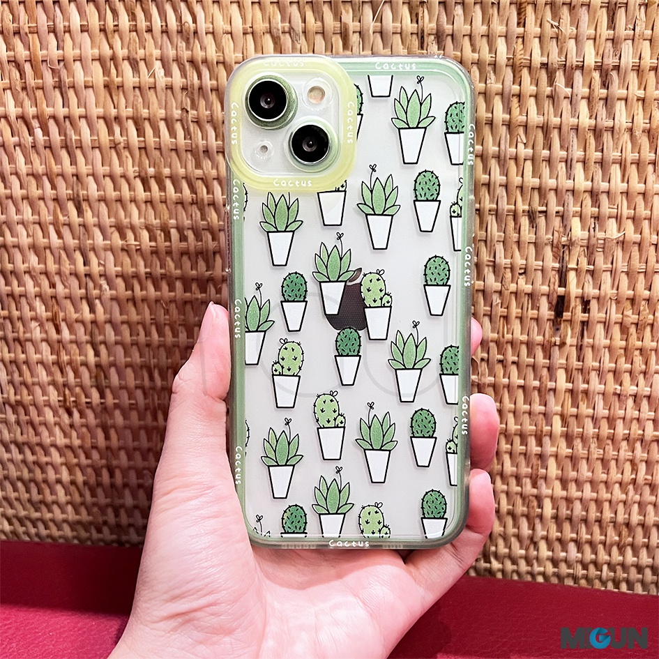 Cactus Full Camera Cover iPhone Soft Case iPhone 7 8 Plus X XS MAX XR 11 12 13 PRO MAX MINI