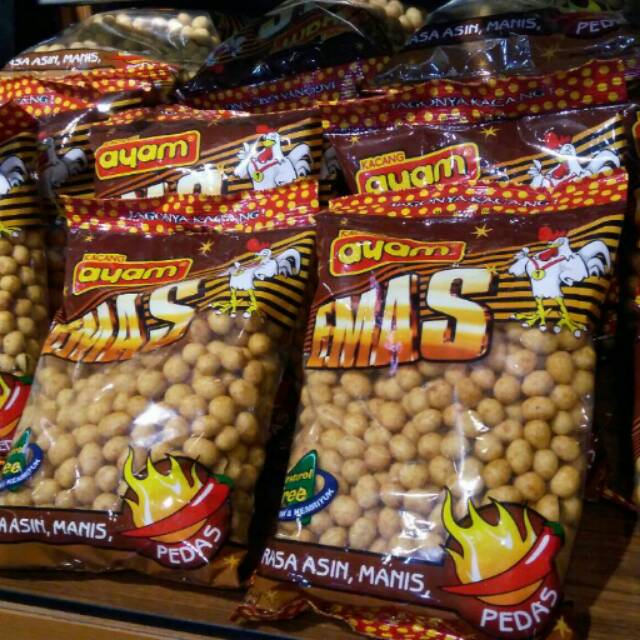 

Kacang emas cap ayam 225gr oleh oleh makassar