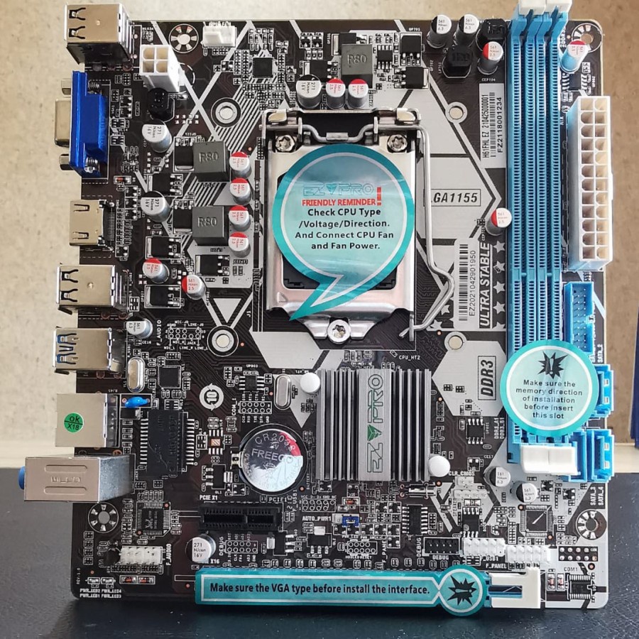 Motherboard Ezpro H61 Intel Lga 1155 mainboard