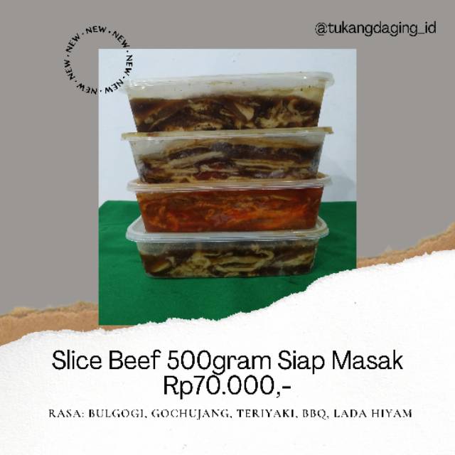 

Daging Slice Beef 500 gram Teriyaki Bulgogi Siap Masak