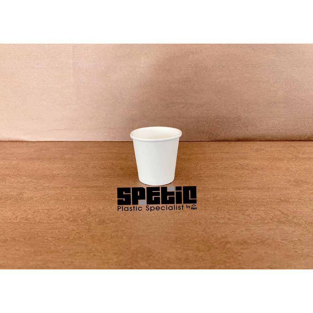 (50 pcs) Paper Cup Tester 2oz Putih / Paper Cup Mini / Paper Cup Putih Kecil / Paper Cup 2oz Putih