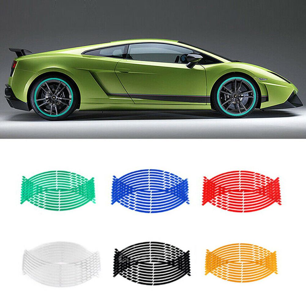 TOP Hot Reflective Rim Tape Accessories Motorbike  Decals Wheel Sticker Auto New Personality Wheel Decoration Tire Strips/Multicolor