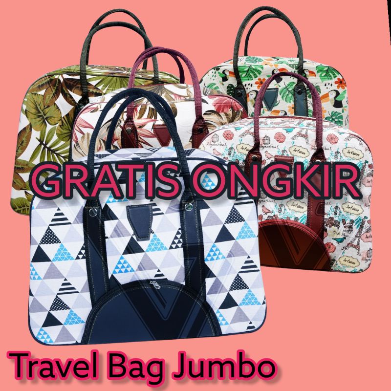 (COD) TRAVEL BAG KANVAS JUMBO | TAS TRAVEL JINJING