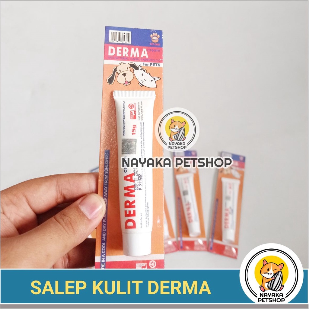 Obat Jamur Kucing Derma 15 gr Salep Kulit Anti Bakteri Kelinci Krim Infeksi Gatal Hamster