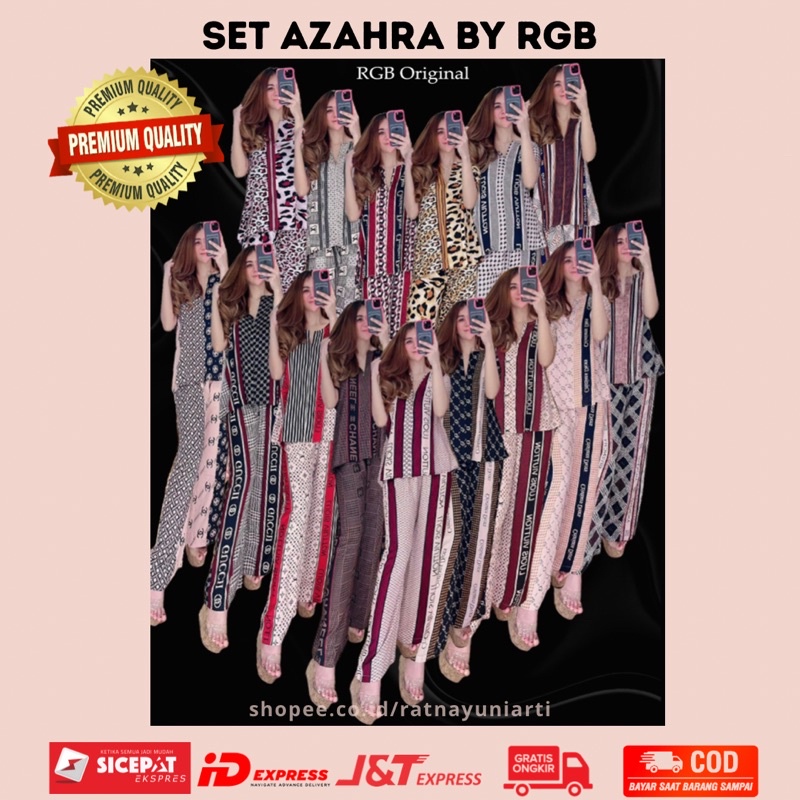 SET AZAHRA RGB ORIGINAL - Oneset Azahra RGB Set piyama rgb setelan rgb oneset rgb set celana rgb set