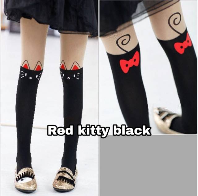 BLACK TATTOO STOCKING / STOCKING ANAK ALA KOREA JEPANG LUCU MURAH IMPORT KEREN / KAOS KAKI HITAM