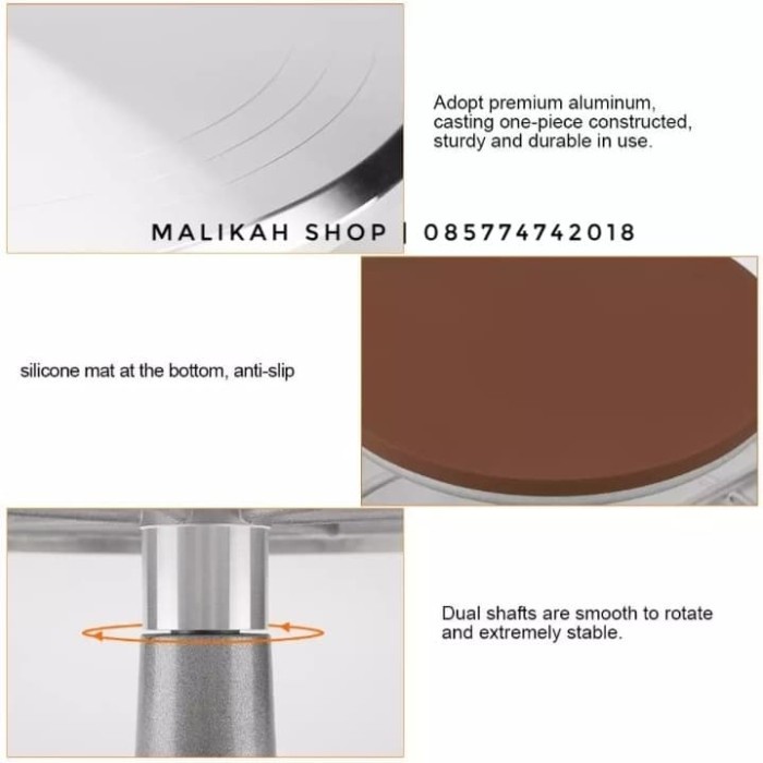 

KUE-PENGHIAS-ALAT- MEJA PUTAR IMPORT ALUMINIUM / CAKE TRAY / LAZY SUSAN -ALAT-PENGHIAS-KUE.