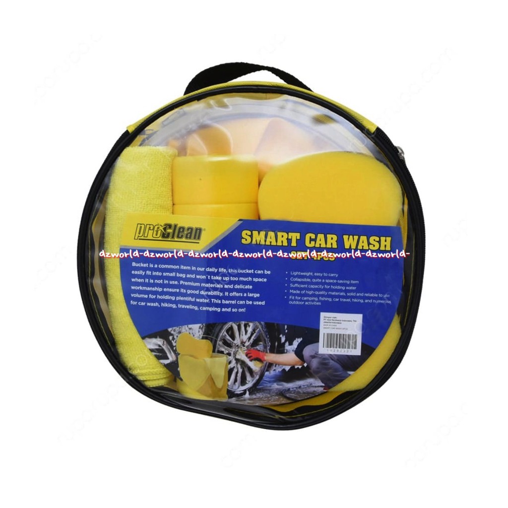 Proclean Smart Car Wash Set 4pcs Sponge Kanebo Ember Pembersih Cuci Mobil Pro Clean Bisa Ember Bisa Dilipat Untuk Travelling Proclin