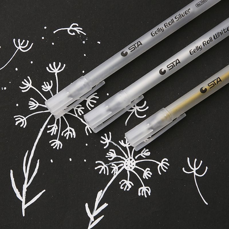 

[HARU] Pulpen Warna 1.0mm Pulpen Tinta Putih / Emas / Perak / Colour Gel Pen White / Gold / Silver