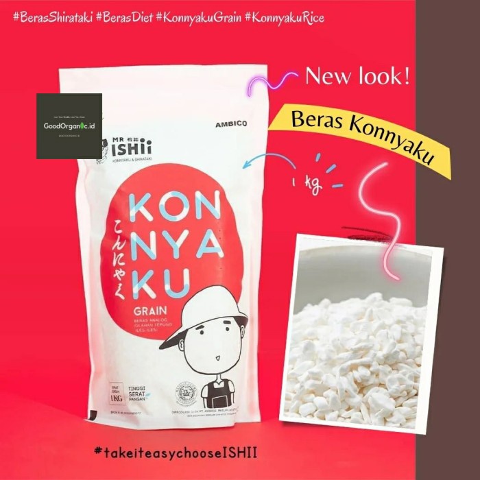 

bg20t01r Konnyaku Rice Shirataki Beras Sirataki Beras Diet Keto 1Kg - 1 Kg Sv012Ss