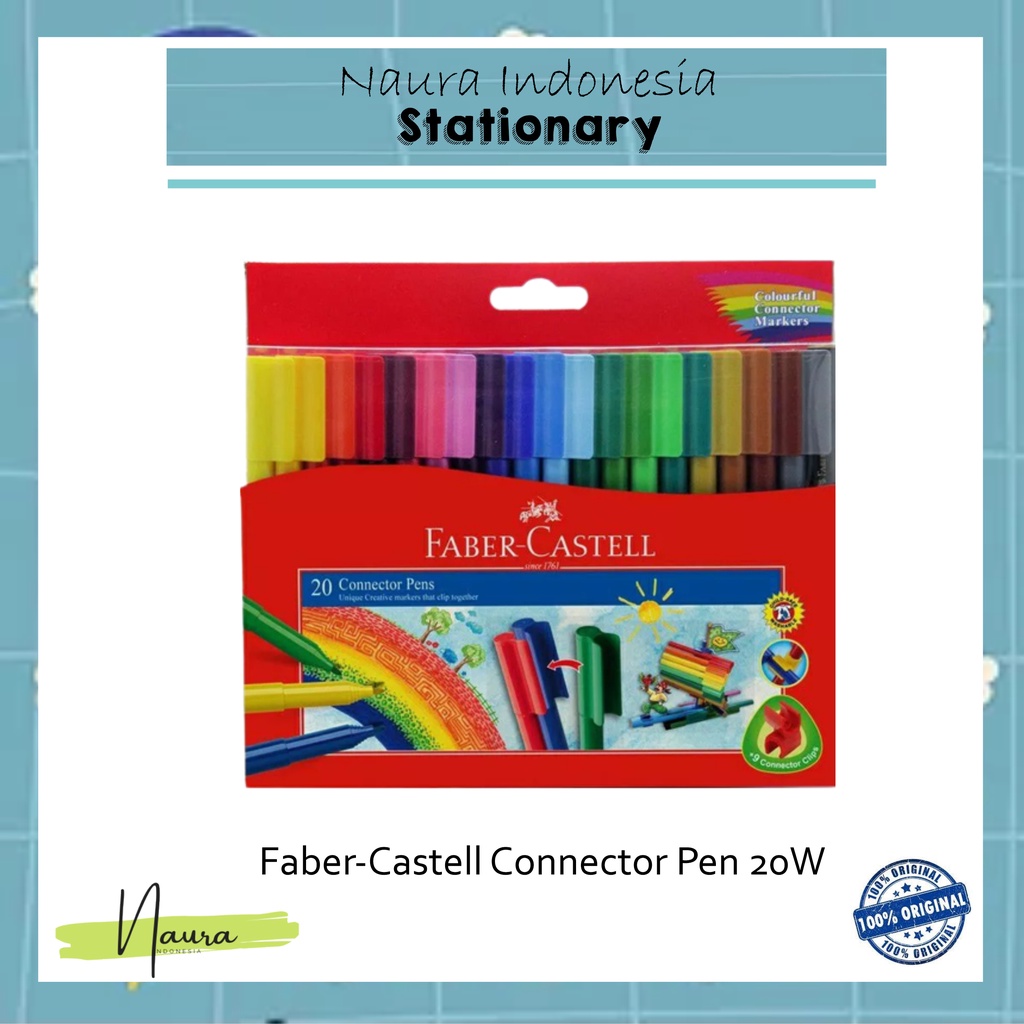 

Faber Castell Connector Pen 20 Fibre-tip Cardboard | Spidol Faber Castel
