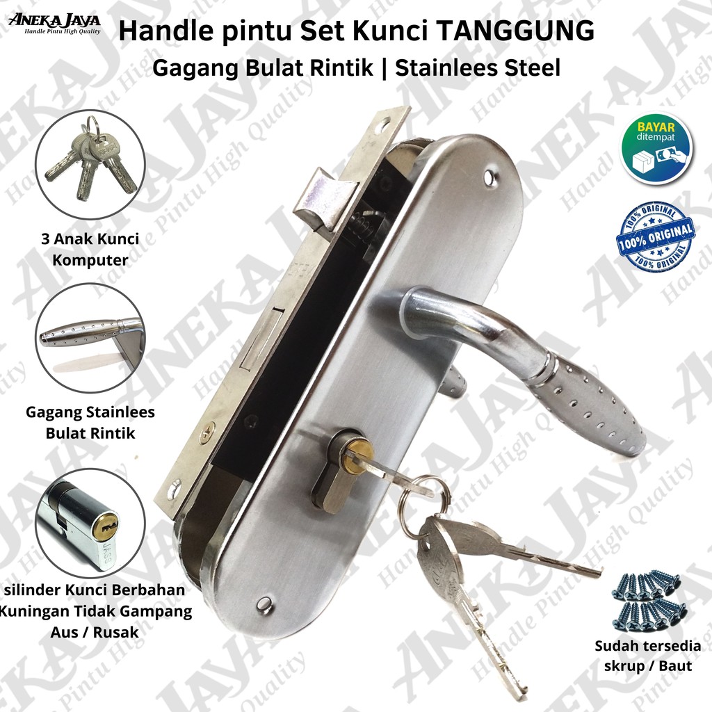 Handle set kunci rumah / Body ongkel kunci / kunci pintu ukuran tanggung