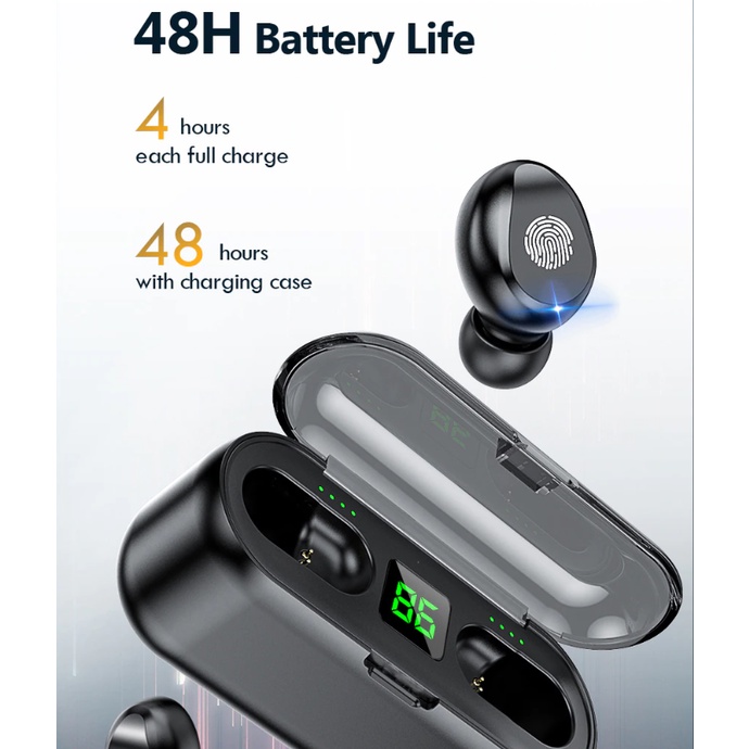 TWS F9 Earphone Bluetooth Tws Nirkabel Power Bank Headphone Display Wireless Dengan Headset mic