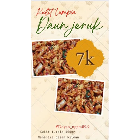 

KULIT LUMPIA PEDAS DAUN JERUK100Gr