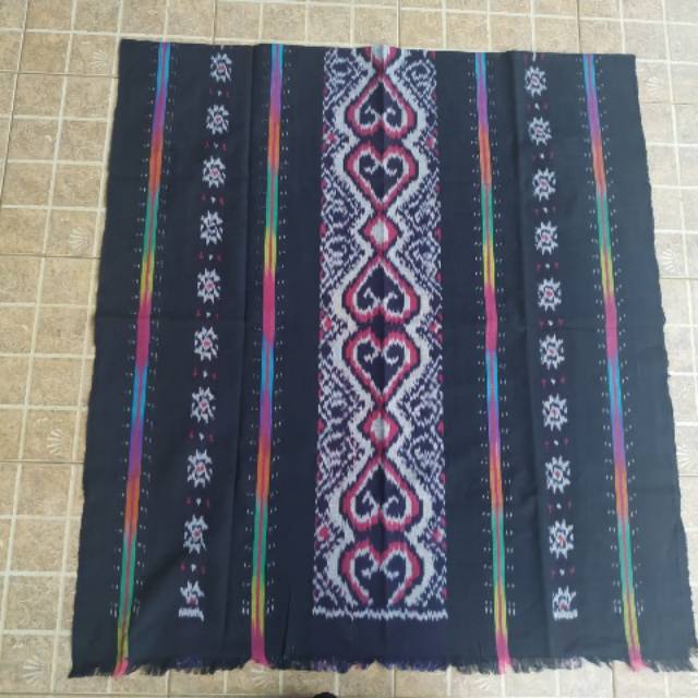 Kain Tenun Etnik Asli Troso Hitam Pelangi promo Termurah