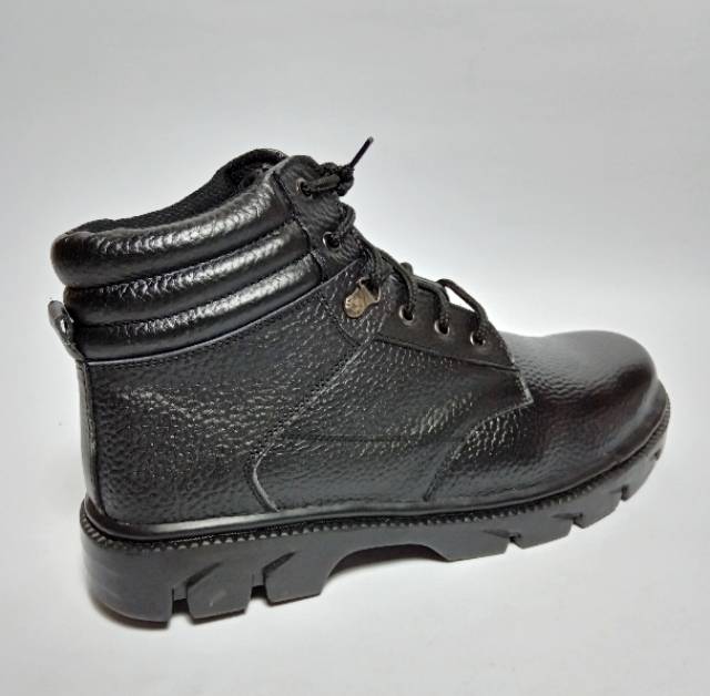 Sepatu Kulit Asli Safety Boots Proyek Dinas Lapangan Big Size Gunung Tricking Hiking Biker