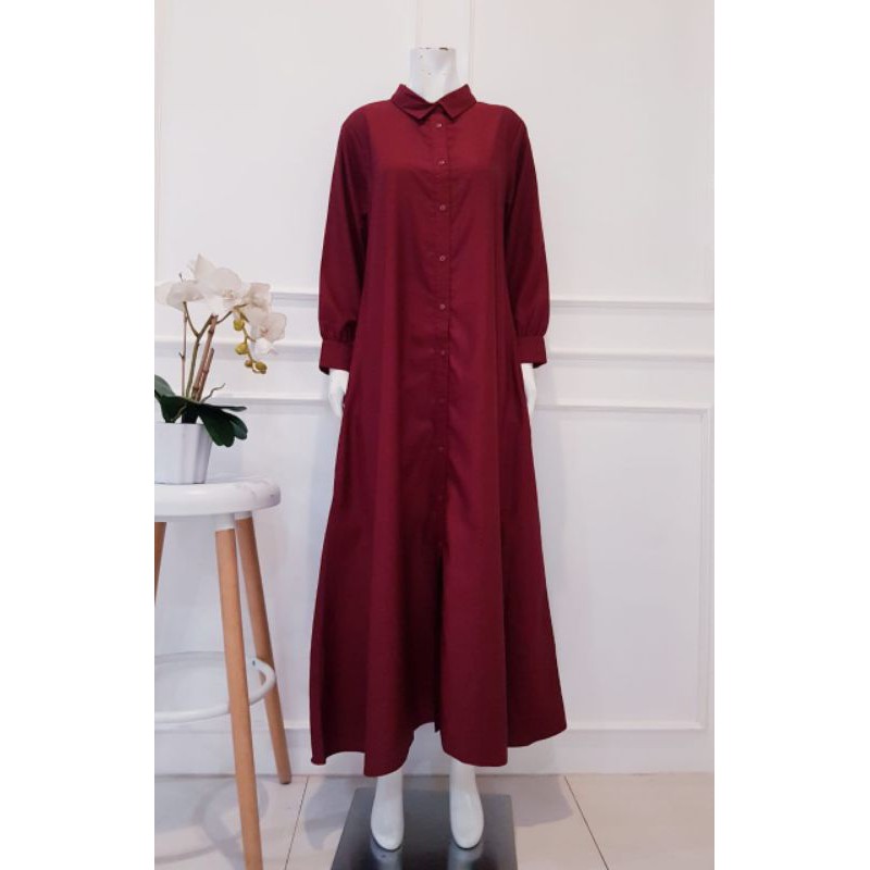 Gamis Katun Ima Tuyobo Busui *merah Ori By Edness Kayla