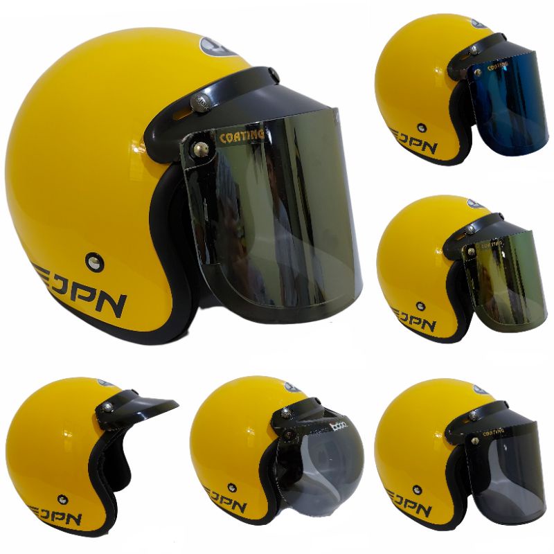 Helm jpn retro Kuning Gloss