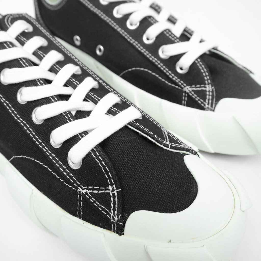 RAFHEOO FOOTWEAR - Low Canvas Grid Black White - Sepatu Lokal