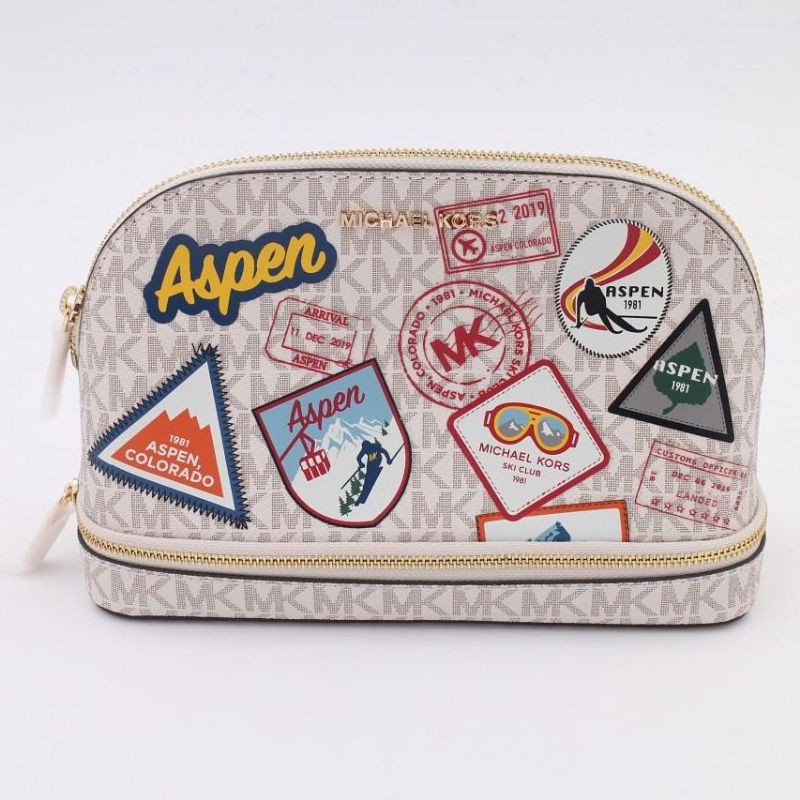 dompet pouch mk michael kors alpen vanilla original authentic ori cosmetic