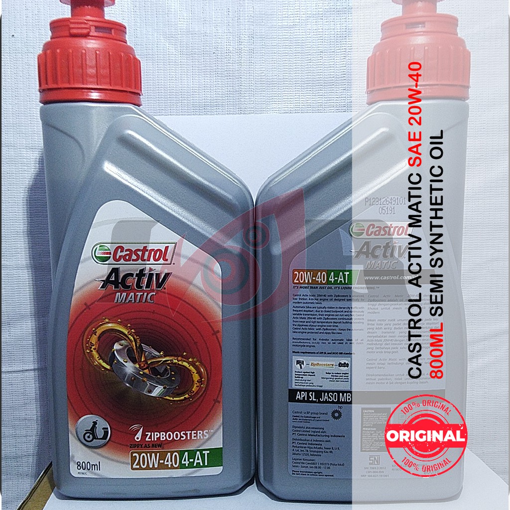 Oli Castrol Activ Matic 20w40 800ml Motor Matik Scooter