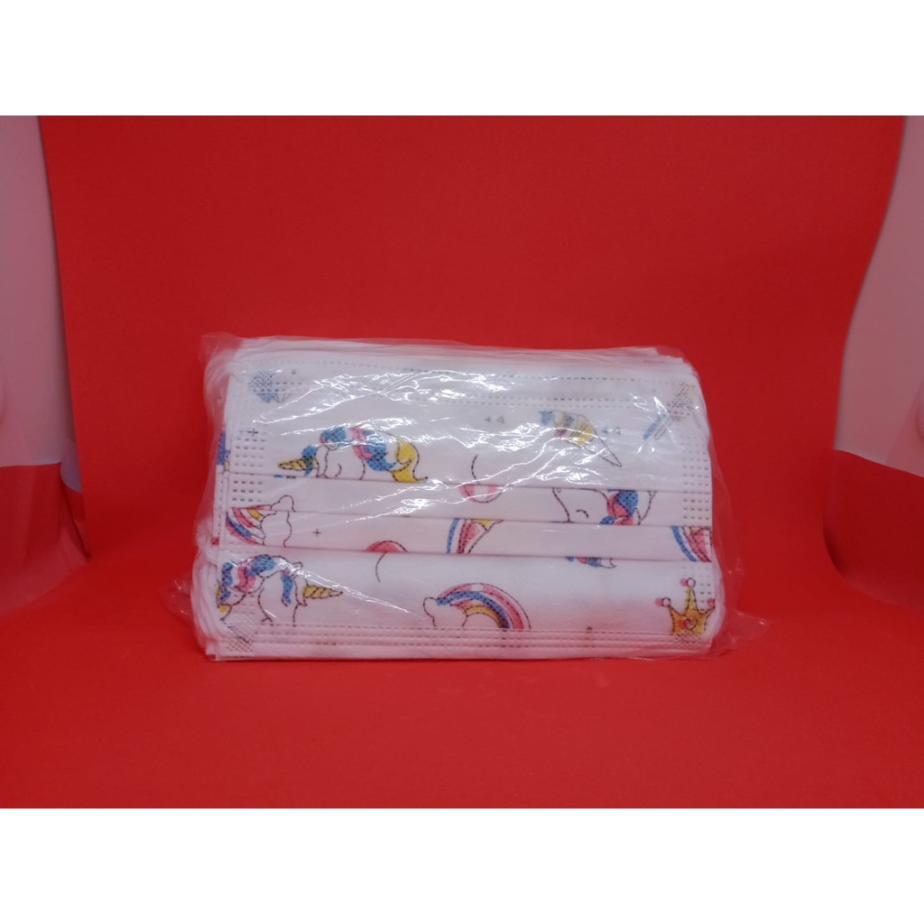 NEW Masker anak 3 ply 3ply Kids Child mask motif Earloop 1box isi 50 Pcs motif