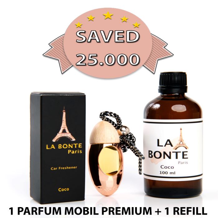 LaBonteParis Paket Hemat ~ D ( 1 Parfum Mobil Bullet Gantung + Refill 100ml )