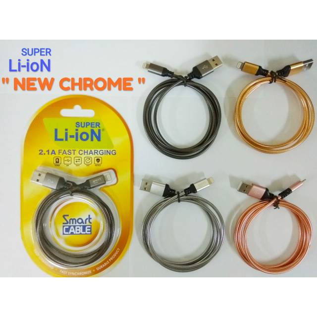 Kabel data chrome merek li-ion(micro)