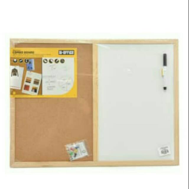 

Papan Mading kayu , Bi- silque atau papan Mading kombinasi ukuran 60*45 cm