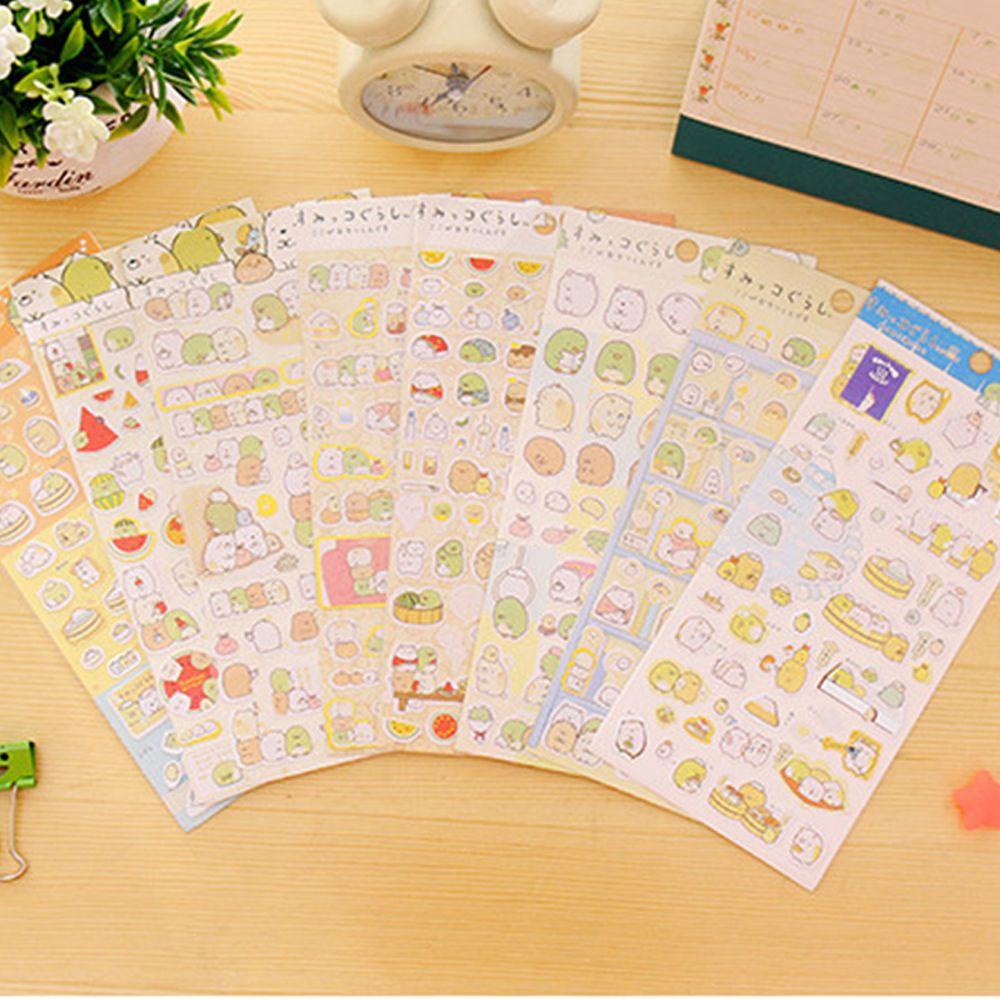 Agustinina Kawaii Stiker Kartun PVC Scrapbooking Daily Planner Perlengkapan Siswa Planner Stiker