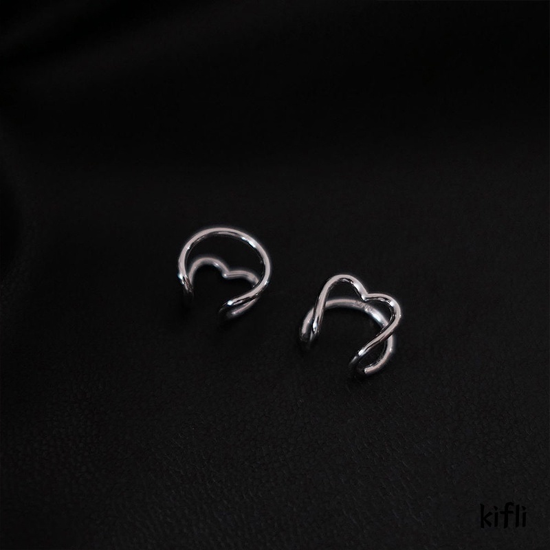 2 Pcs / Anting Klip Telinga,Cinta Fashion,Aksesoris Wanita