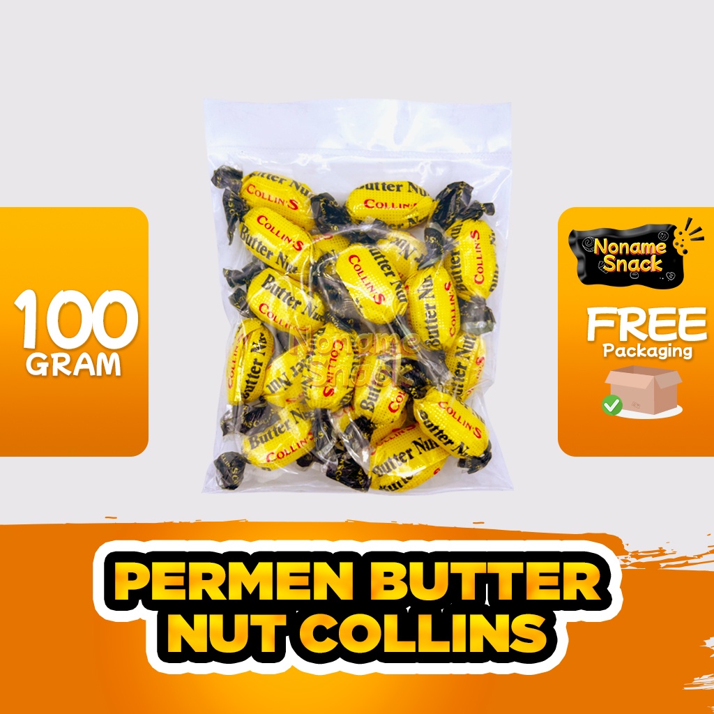 NoName Snack - Permen Kacang Butter Nut Collins Cemilan Nostalgia Grosir 20pcs