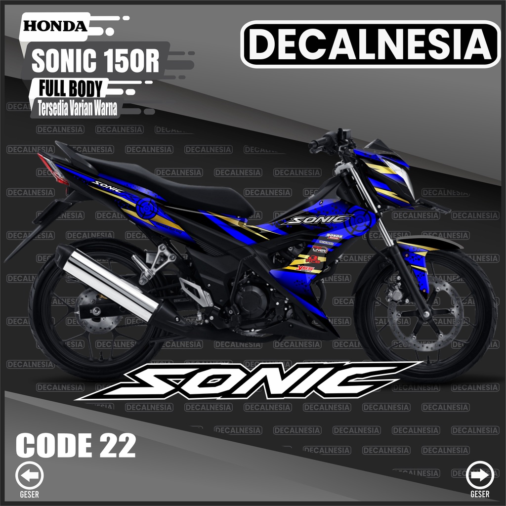 Stiker Decal Sonic 150R Full Body Sticker Motor Honda Variasi Racing Simple Dekal Aksesoris Decalnes