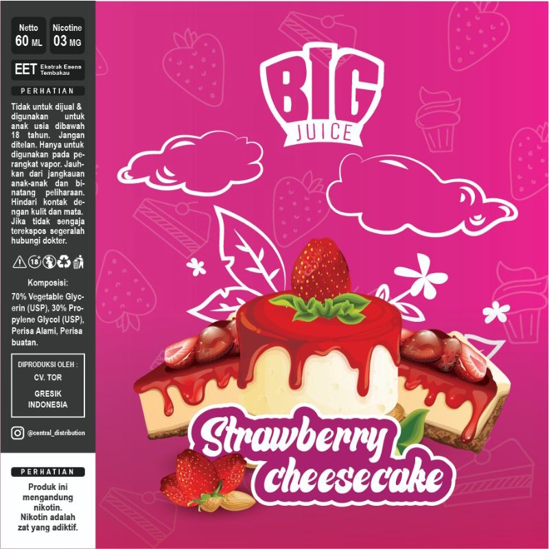 PROMO BUKAN STIKER STIKER LABEL LIQUIDS RASA STRAWBERRY CHESSE CAKE