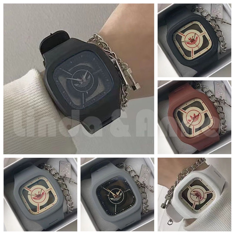 Jam Tangan Bisnis Analog Wanita Dan Pria Kekinian Strap Rubber Korean Fasion