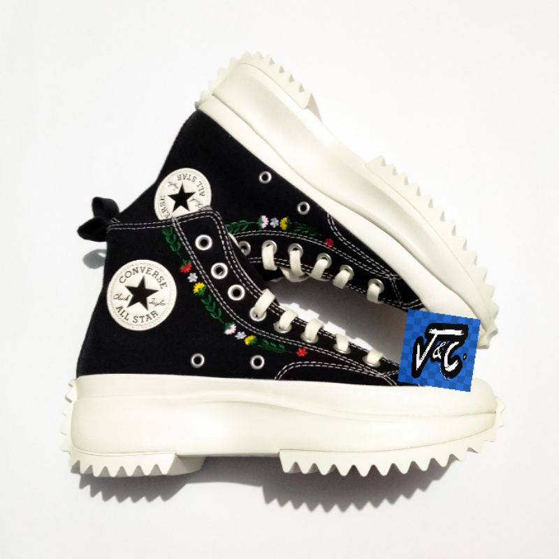 Image of Converse Run Star Hike Platform Tropical Floral Tonal Embroidery Embroidered #0