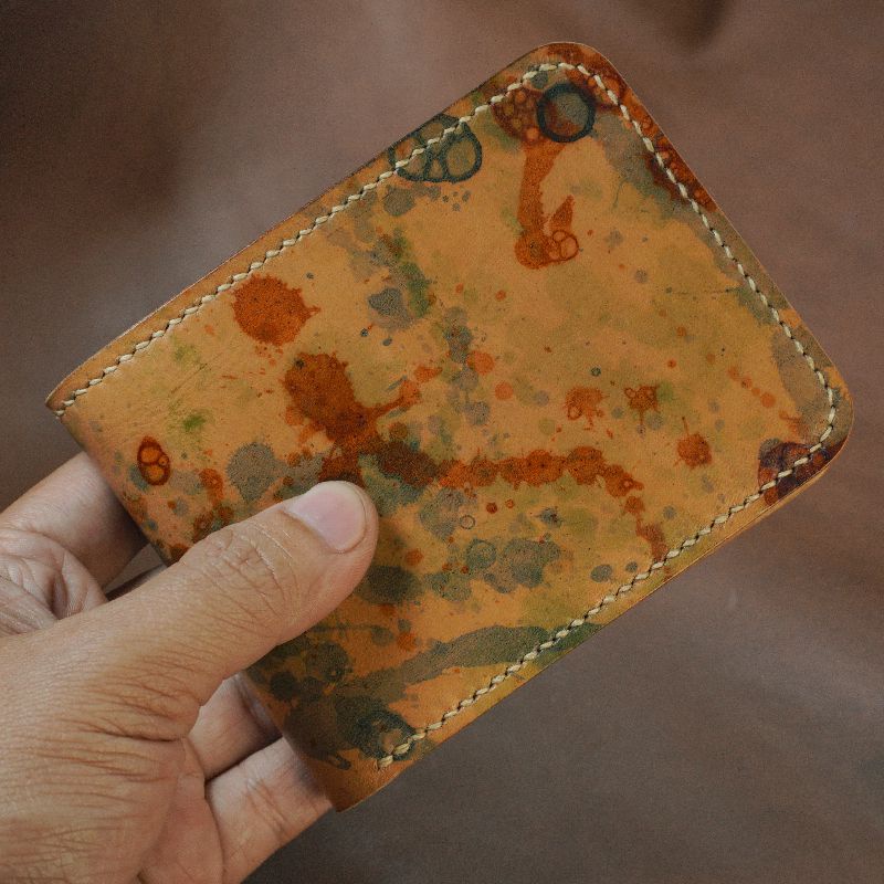Bifold Leather Wallet Natural Vegtan Dye Dompet Kulit Nabati