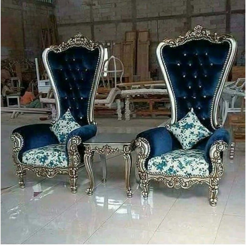 Set kursi tamu mewah Syahrini ukiran khas Jepara Aesthetic Kayu Jati/Mahoni minimalis F11 meja