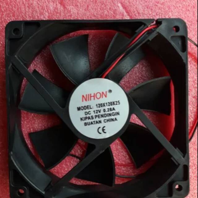 FAN DC 12VDC UKURAN BESAR 12CM X 12CM(KUALITAS BAGUS)