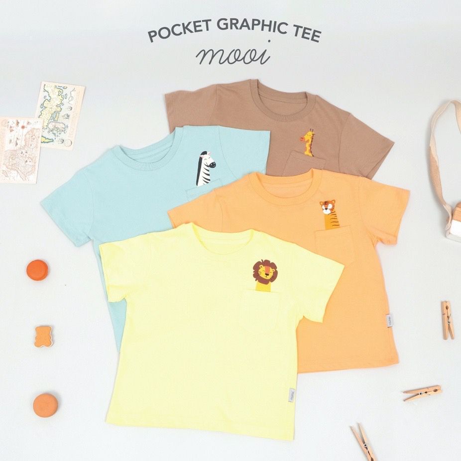 MOOI POCKET GRAPHIC TEE - MOOI TSHIRT ANAK/MOOI KAOS ANAK MURAH