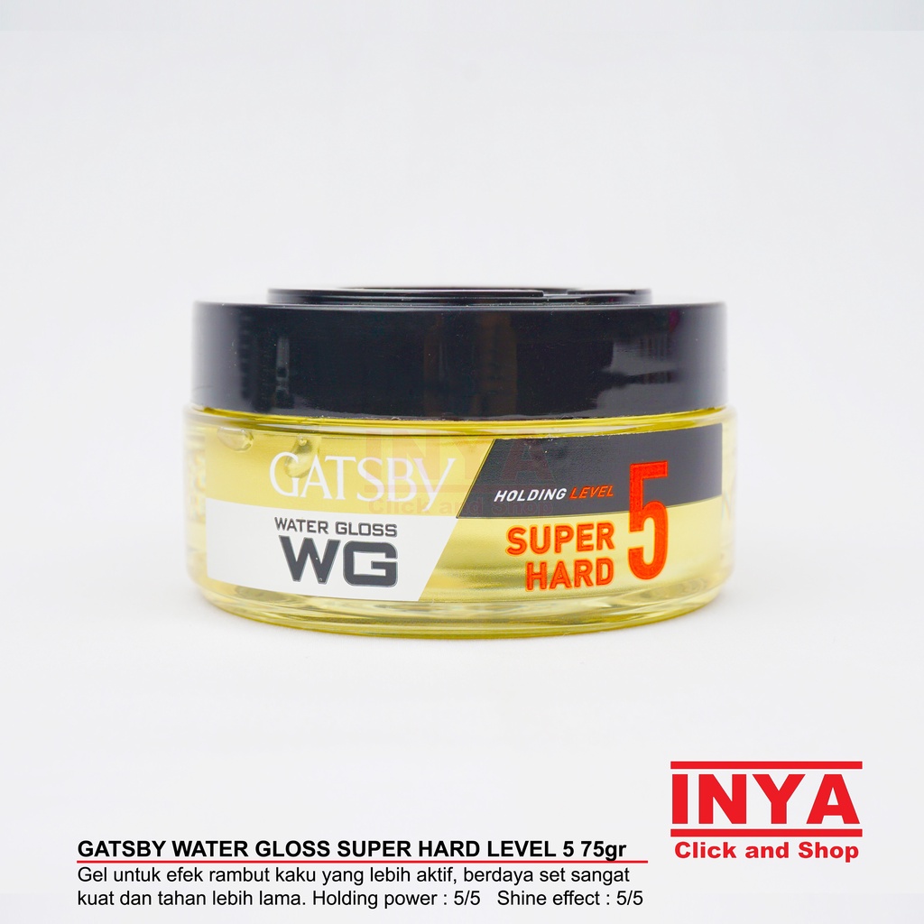 GATSBY WG WATER GLOSS SUPER HARD LEVEL 5 HAIR GEL 75gr