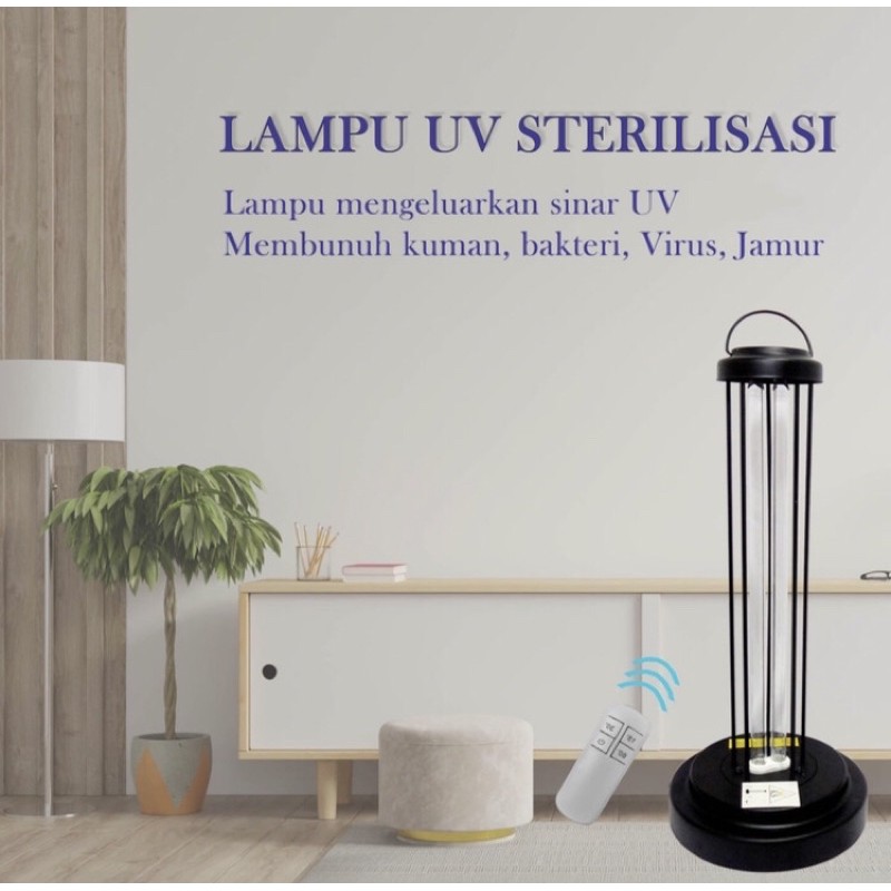 Lampu UV Sterilizer Disinfection UVC Light Remote Timer Ruangan Anti Covid