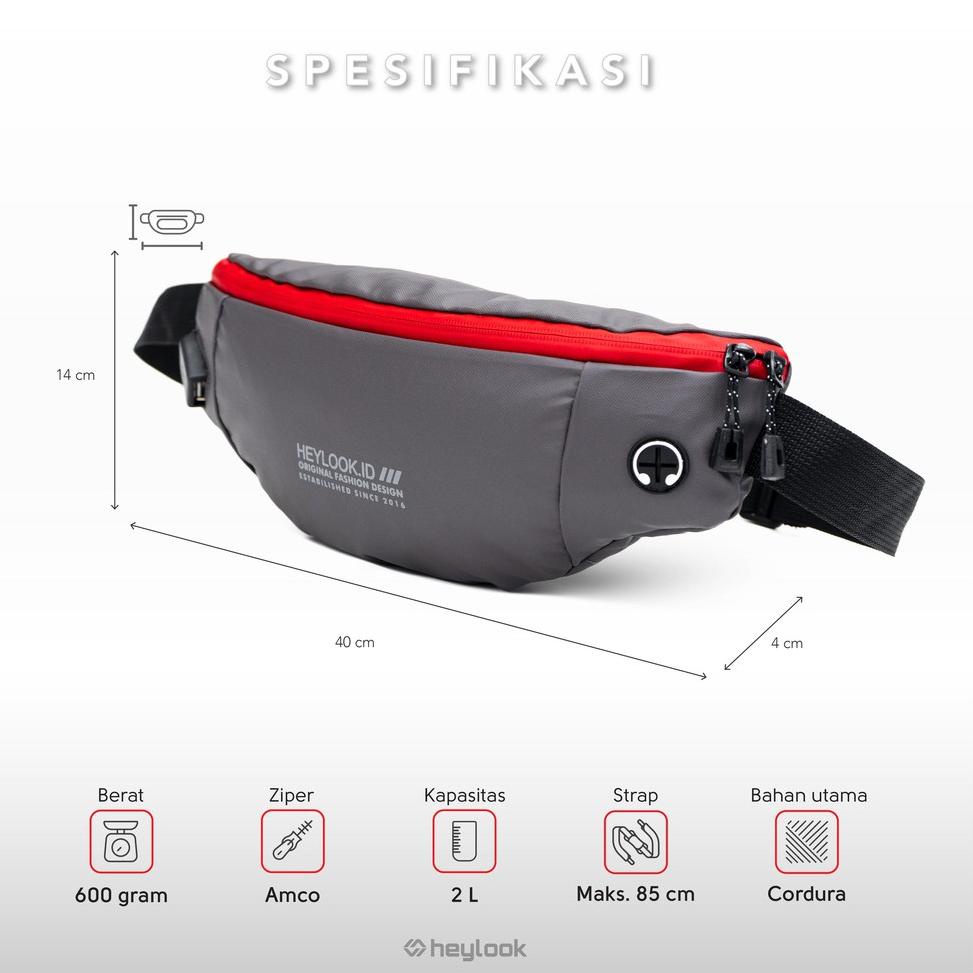 O3Y2 Tas Selempang Terbaru Waterproof Dio Waist Bag  USB Anti Sobek Anti Air Bisa  SM059 HFG