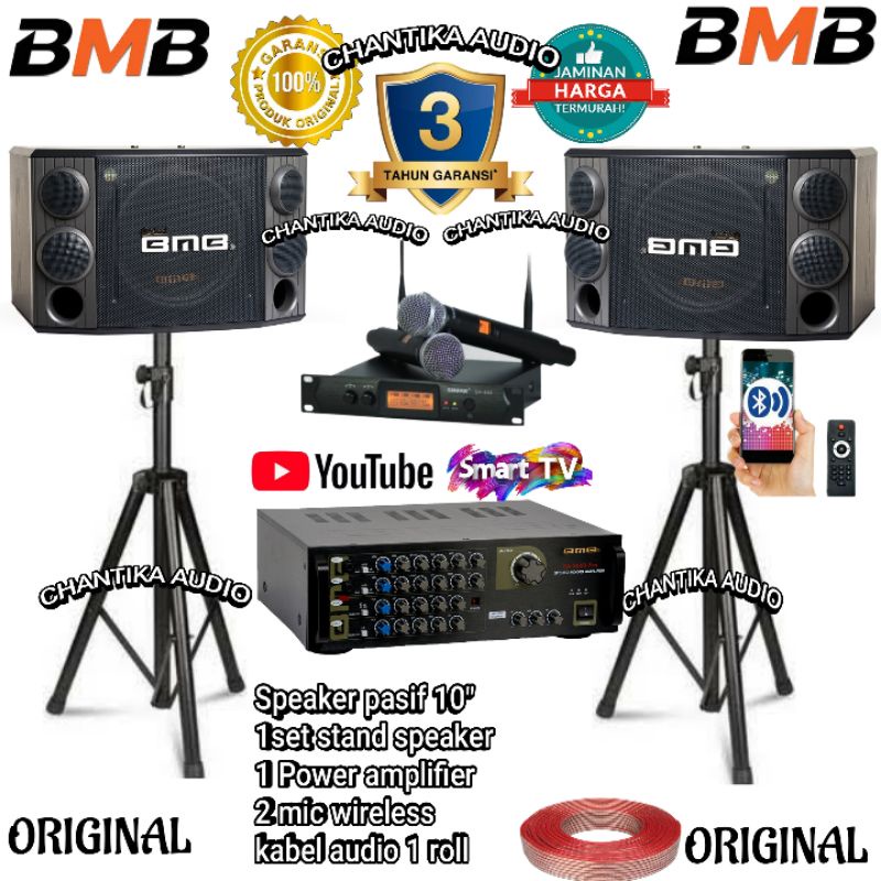 Paket Karaoke Full set Speaker Bmb 10 inch Cs 850 R DAN AMPLIFIER DA 2000 PRO BT paket Speaker dingd