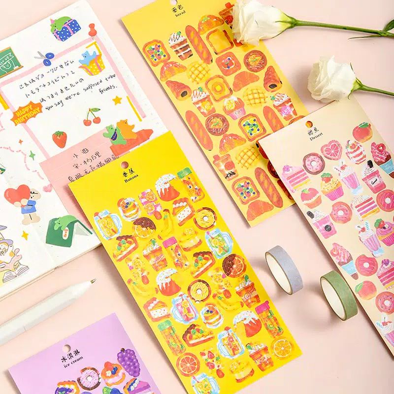 

Stiker Dekorasi Jurnal Aesthetic Motif Makanan